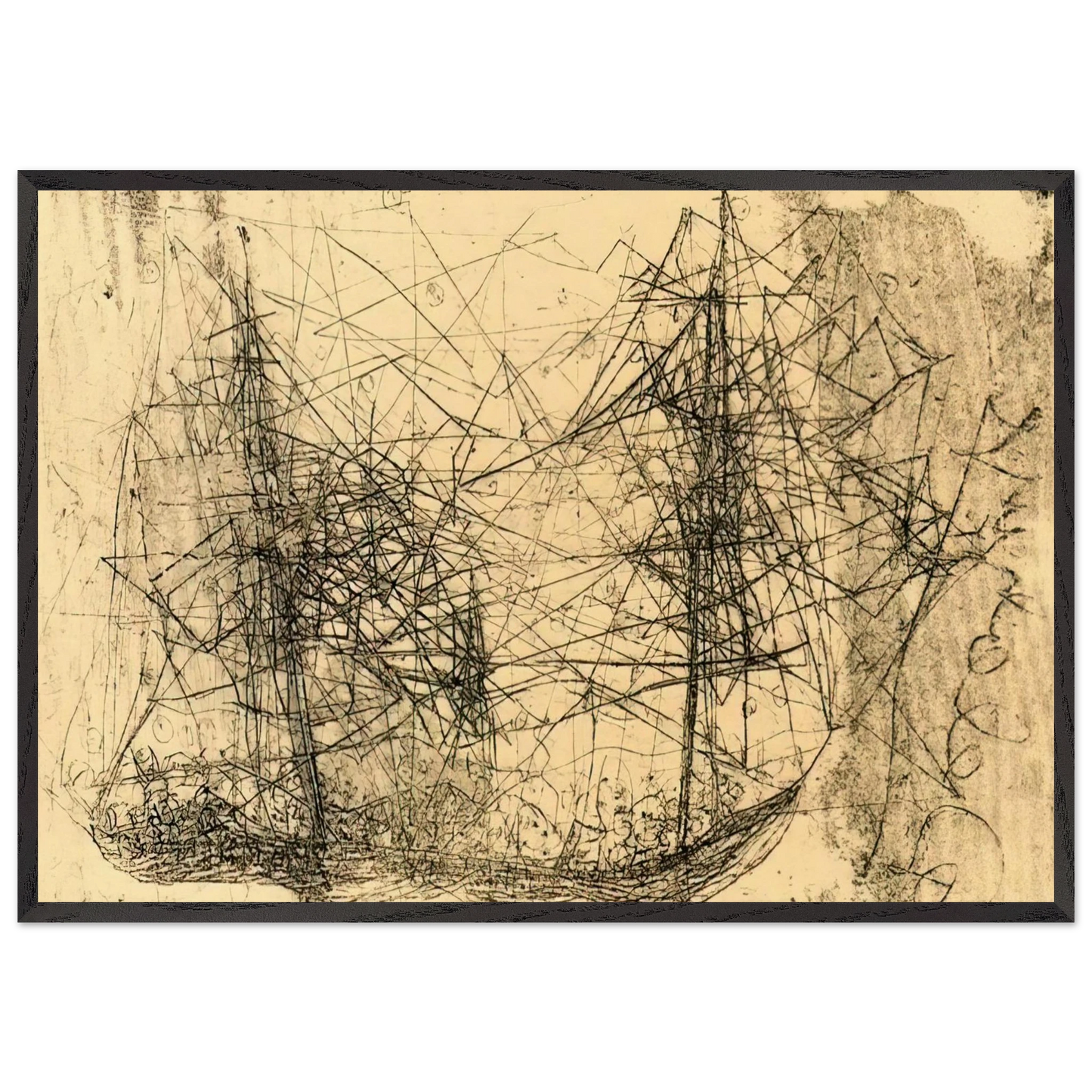 Barco - Art Informel - Wols Framed Art Print – Black Wooden Frame - Default Title - -Framed Art Print