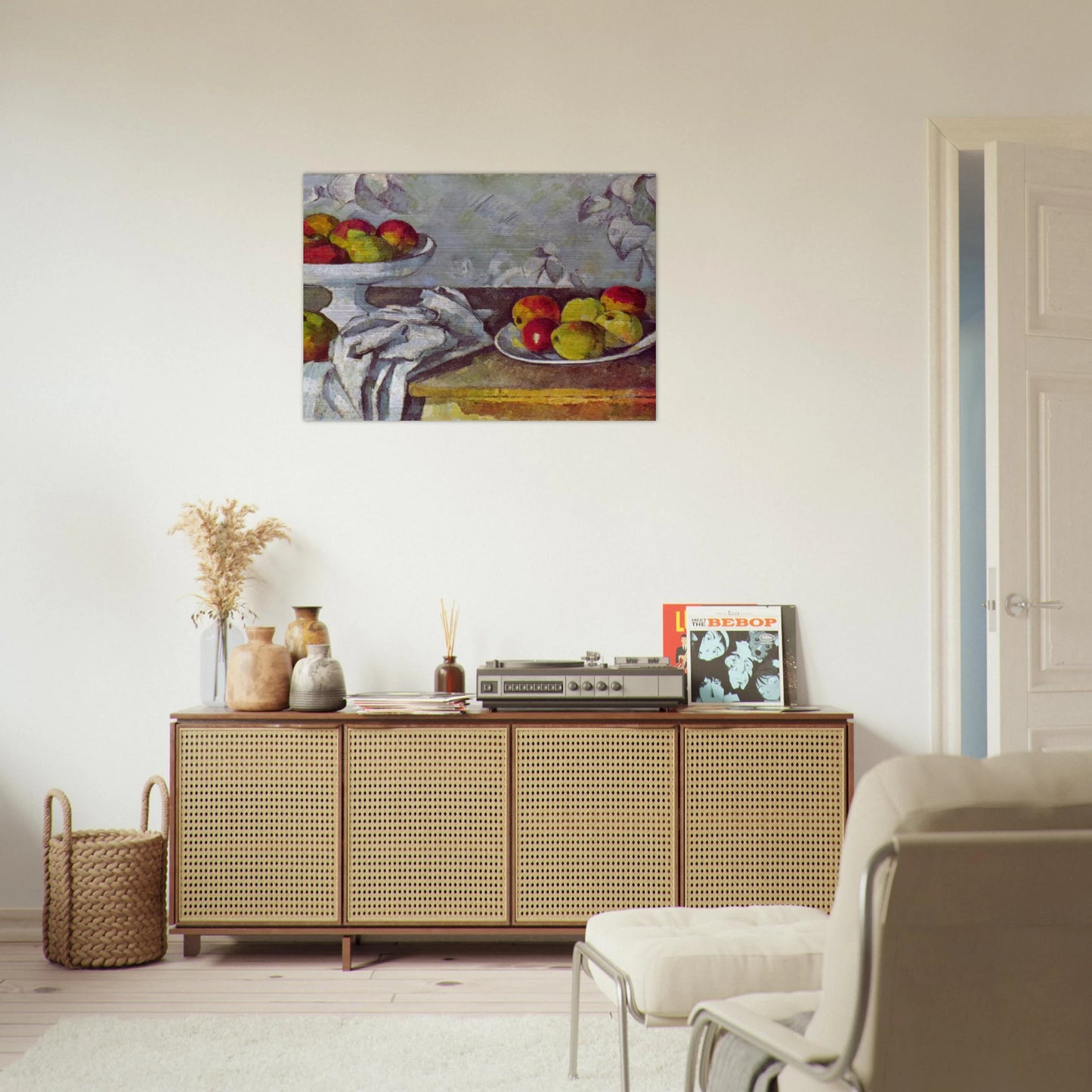 Still life with apples and fruit bowl - Paul Cézanne Brushed Aluminum Print - 70x100 cm / 28x40 inches | Paul Cézanne Aluminum Print | Paul Cézanne Prints