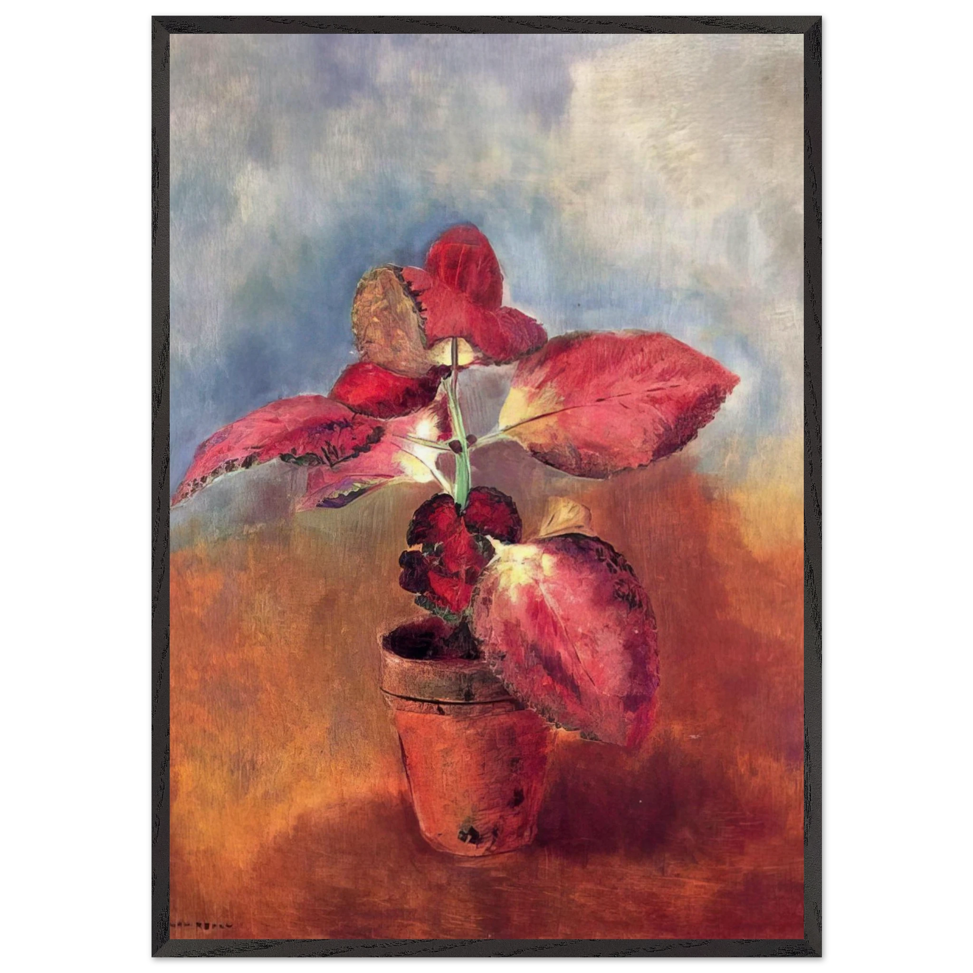 BEGONIA IN A POT - Odilon Redon Framed Art Print – Black Wooden Frame - Default Title - -Framed Art Print