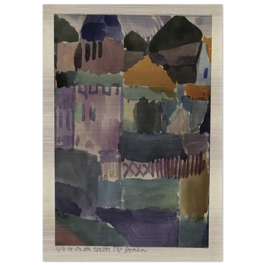 IN THE HOUSES OF ST GERMAIN 1914 - Paul Klee Brushed Aluminum Print - 70x100 cm / 28x40 inches | Paul Klee Aluminum Print | Paul Klee Prints