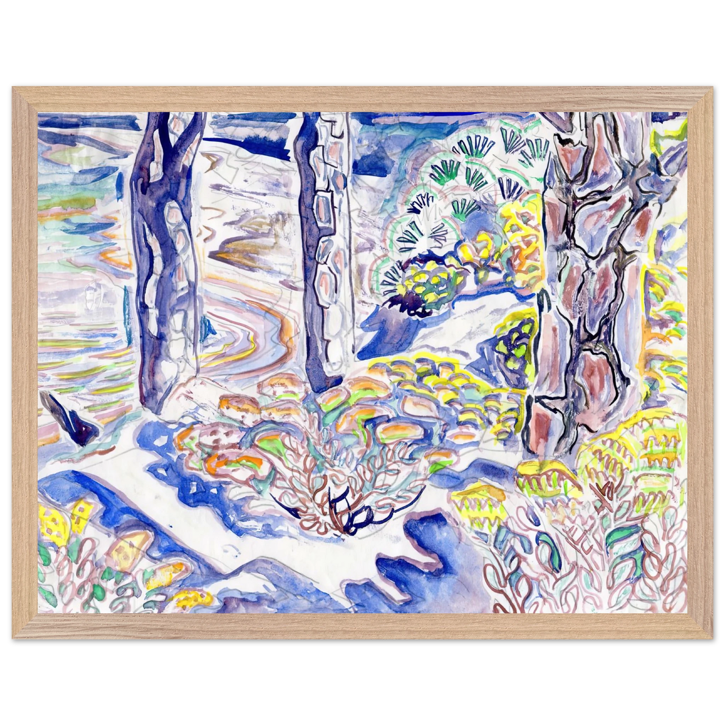 Walter Inglis Anderson - Walter Anderson Wall art - 60x80 cm / 24x32 Inches - Premium Wooden Framed Poster With Fine Art Paper - Black frame