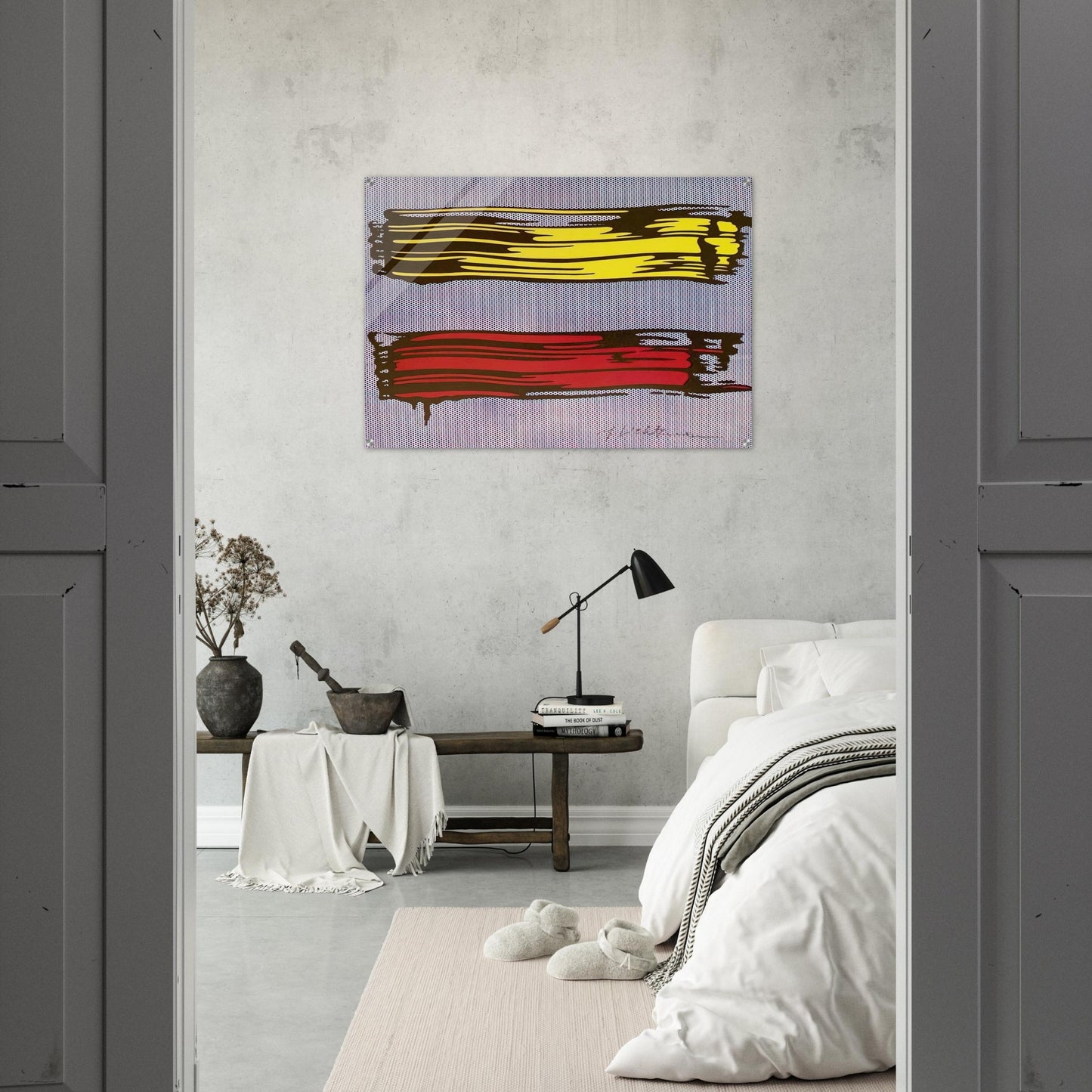YELLOW AND RED BRUSHSTROKES 1966 - Roy Lichtenstein Acrylic Print - 70x100 cm / 28x40″ inches | Roy Lichtenstein Wall Art | Roy Lichtenstein Prints