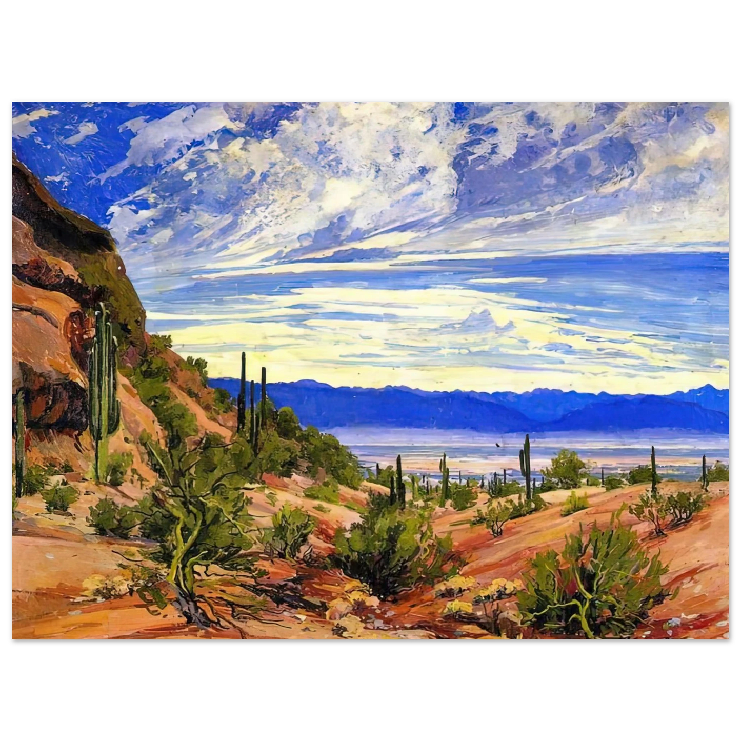 Maynard Dixon - WASHOE WICKIUP 1919 Wall art - 40x50 cm / 16x20 Inches - Premium Wooden Framed Poster With Fine Art Paper - White frame