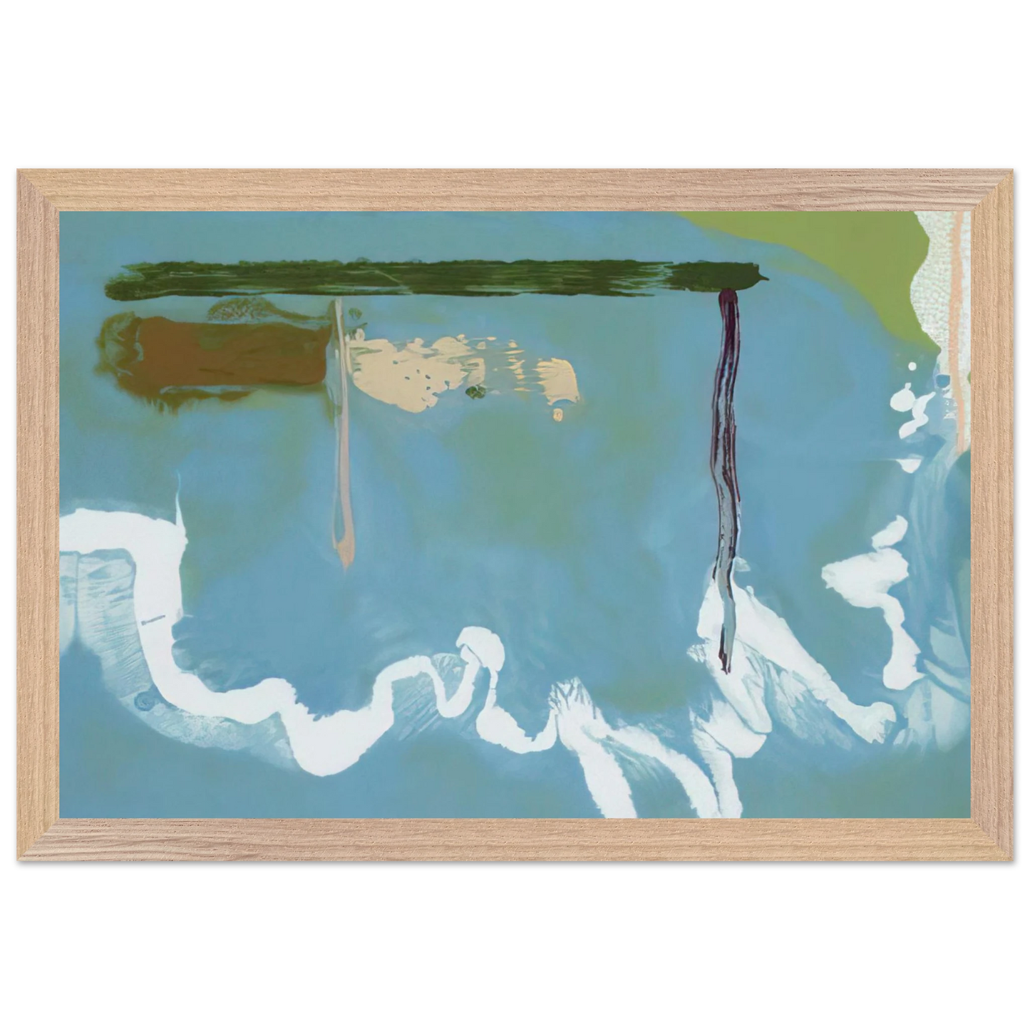 Helen Frankenthaler - Skywriting - 1997 Wall art - 20x25 cm / 8x10 inches - Premium Wooden Framed Poster With Fine Art Paper - White frame