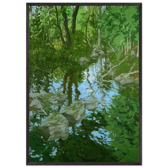 Maine Woodlandpng - 1970 - Neil Welliver 70x100 cm / 28x40 inches Framed Art Print – Black Wooden Frame