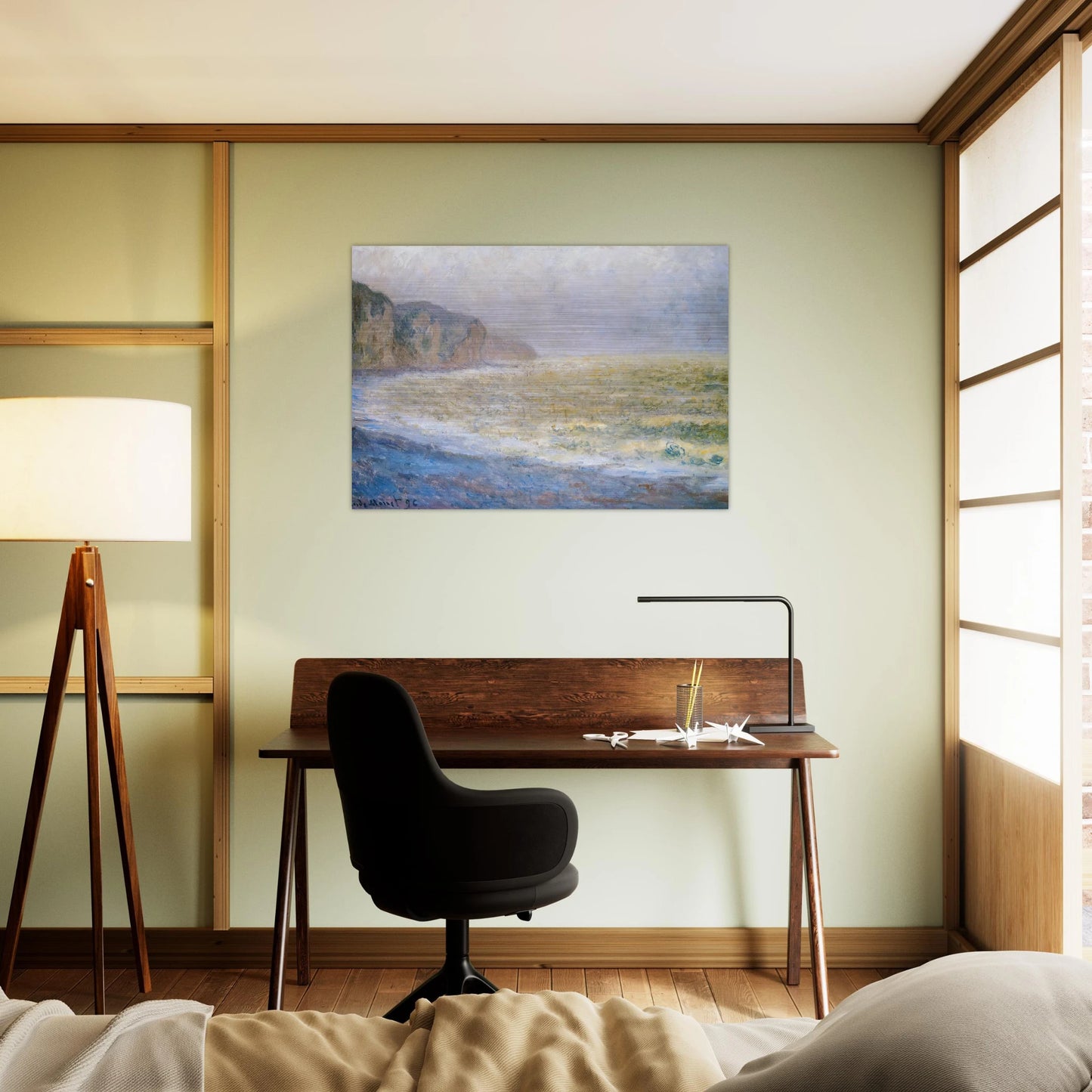 Cliff at Pourville - claude monet Brushed Aluminum Print - 70x100 cm / 28x40 inches | claude monet Aluminum Print | claude monet Prints