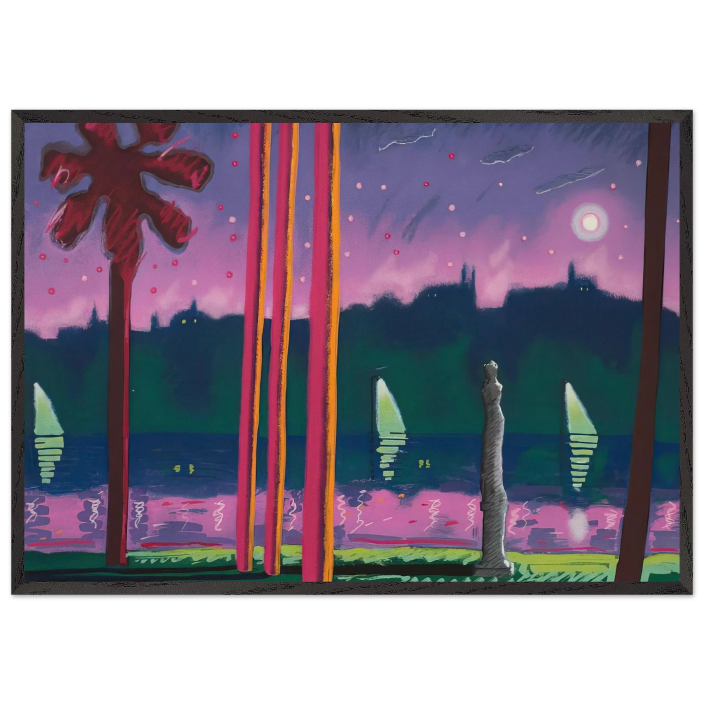 Suave Como La Noche - 1982 - Carlos Almaraz Framed Art Print – Black Wooden Frame - Default Title - -Framed Art Print