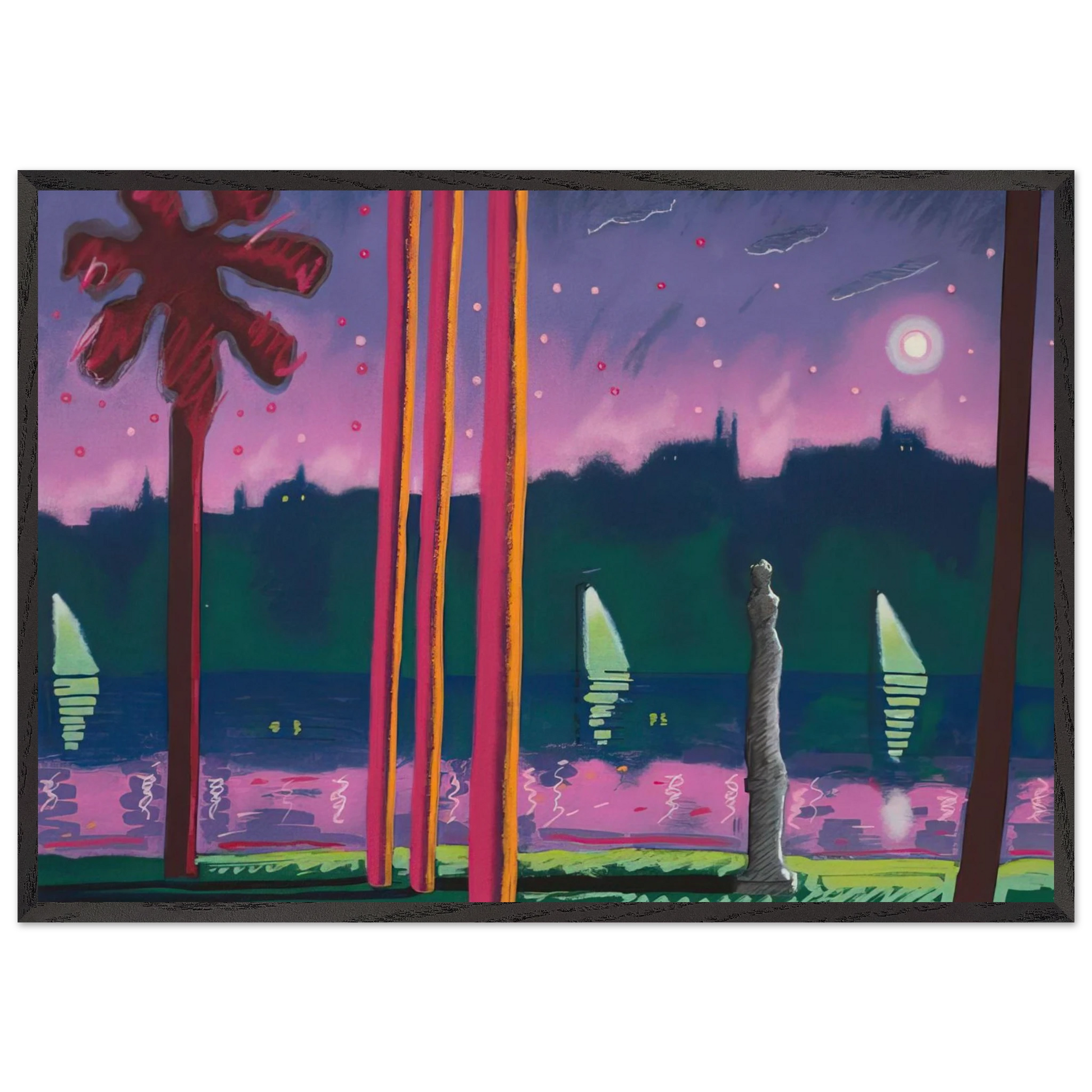 Suave Como La Noche - 1982 - Carlos Almaraz Framed Art Print – Black Wooden Frame - Default Title - -Framed Art Print