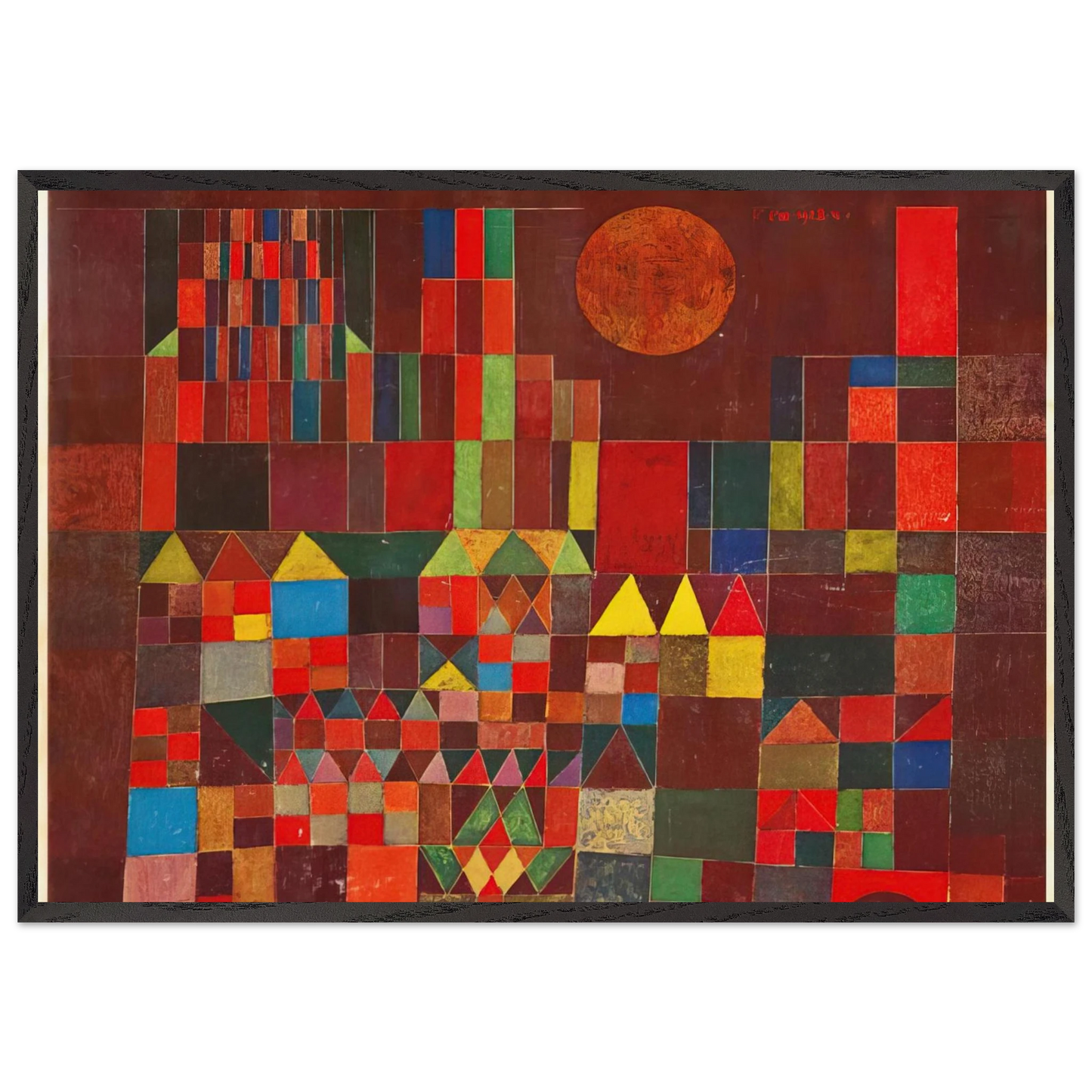 CASTLE AND SUN 1928 - Paul Klee Framed Art Print – Black Wooden Frame - Default Title - -Framed Art Print