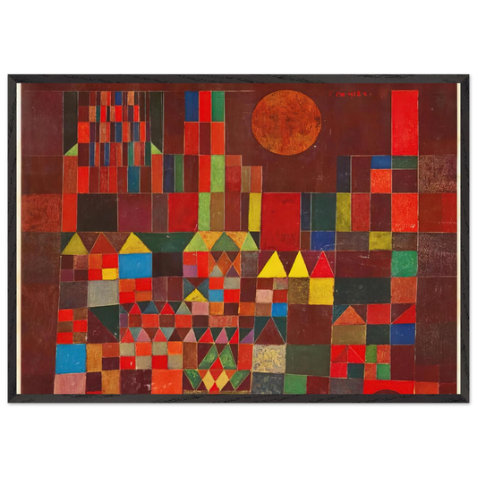 CASTLE AND SUN 1928 - Paul Klee 70x100 cm / 28x40 inches Framed Art Print – Black Wooden Frame