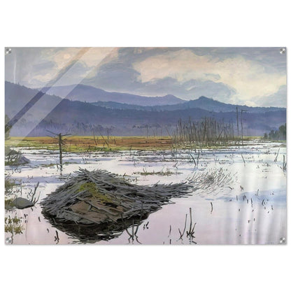 Beaver Pond - 1976 - Neil Welliver Acrylic Print - 70x100 cm / 28x40″ inches | Neil Welliver Wall Art | Neil Welliver Prints