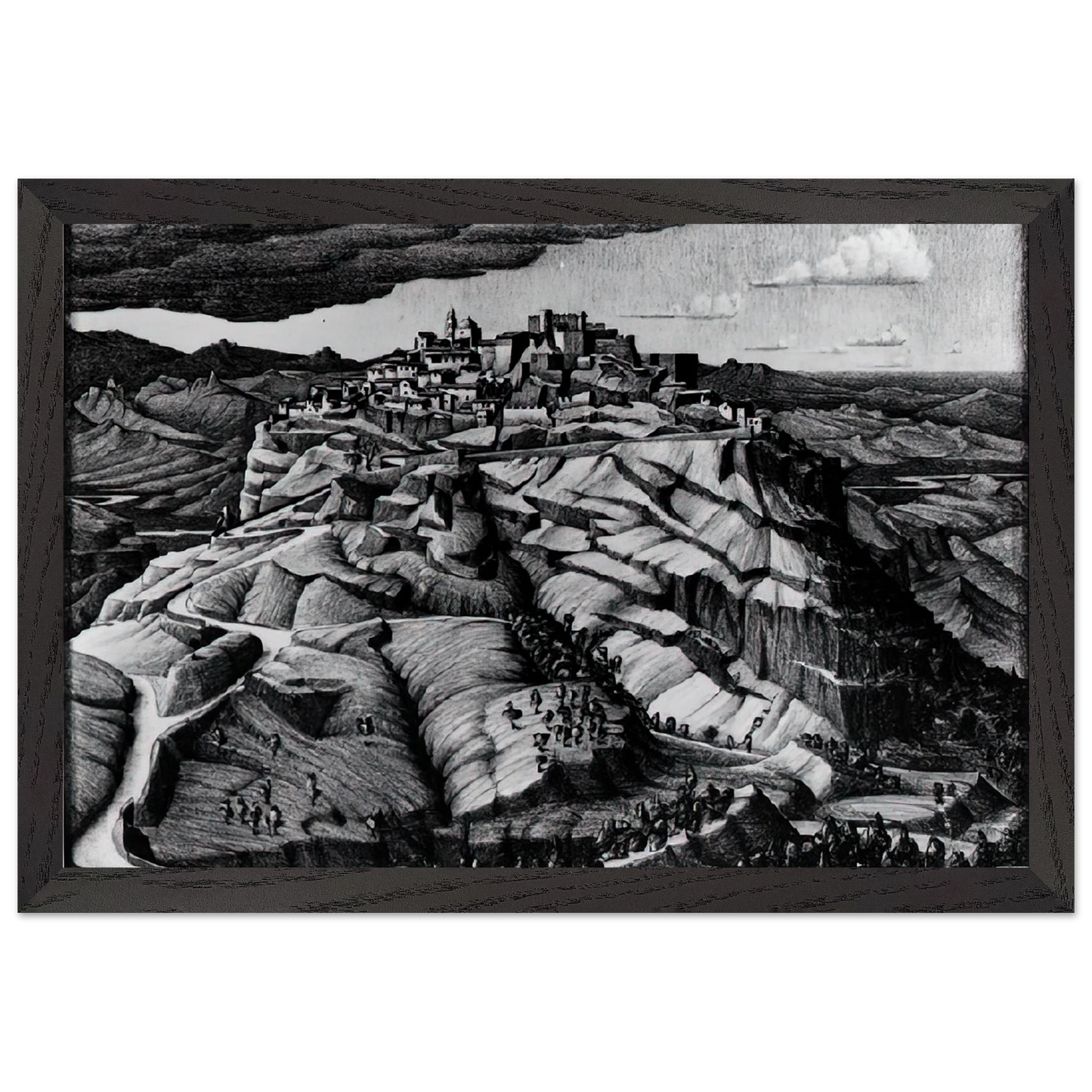 MC Escher - SANTA SEVERINA CALABRIA FEBRUARY 1931 1931 Wall Art - 21x29.7 cm / 8x12" - Premium Wooden Framed Poster With Fine Art Paper - White frame