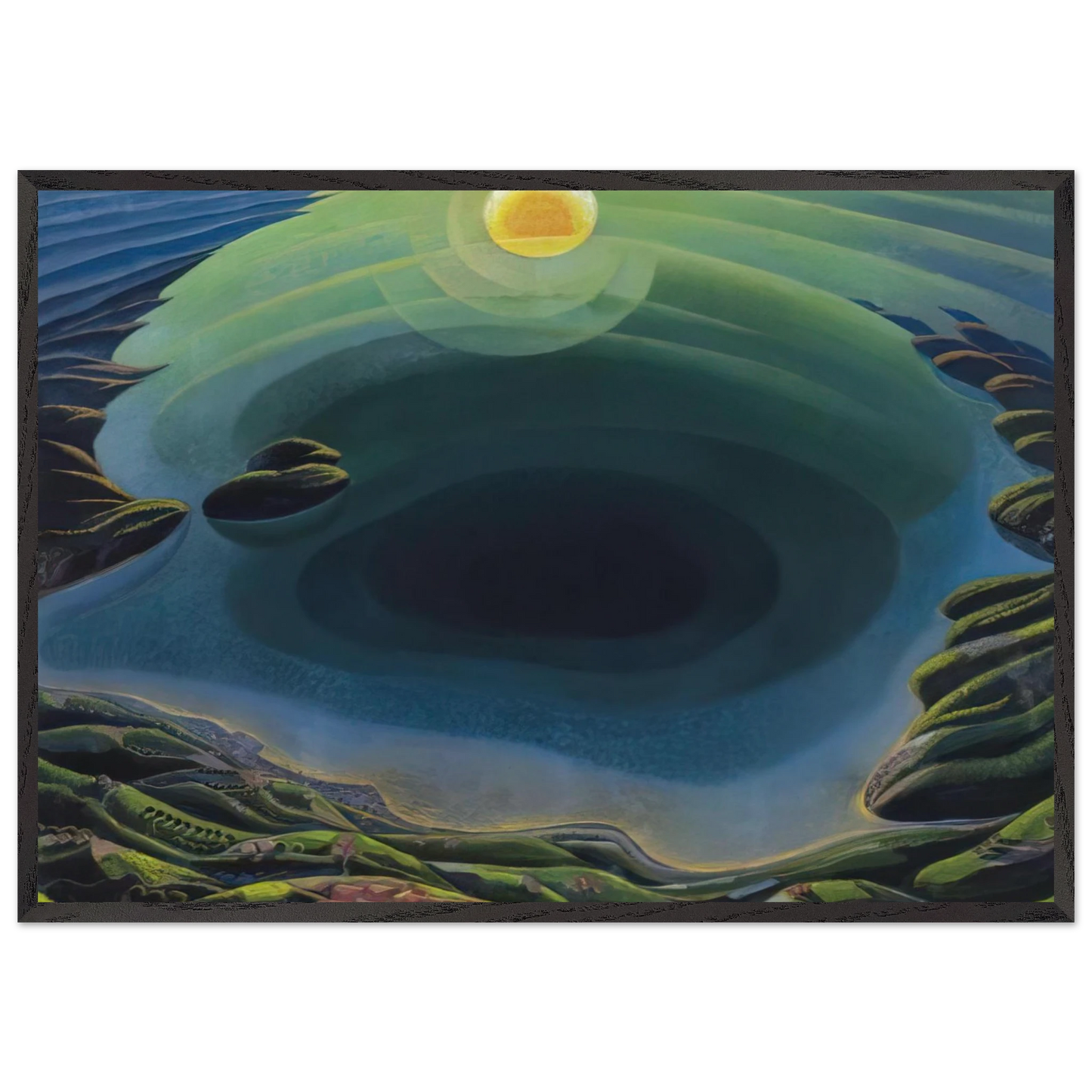 Aurora sul Golfo - 1935 - Gerardo Dottori Framed Art Print – Black Wooden Frame - Default Title - -Framed Art Print