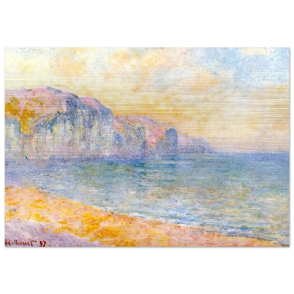 Cliffs at Pourville, Morning - claude monet Brushed Aluminum Print - 70x100 cm / 28x40 inches | claude monet Aluminum Print | claude monet Prints