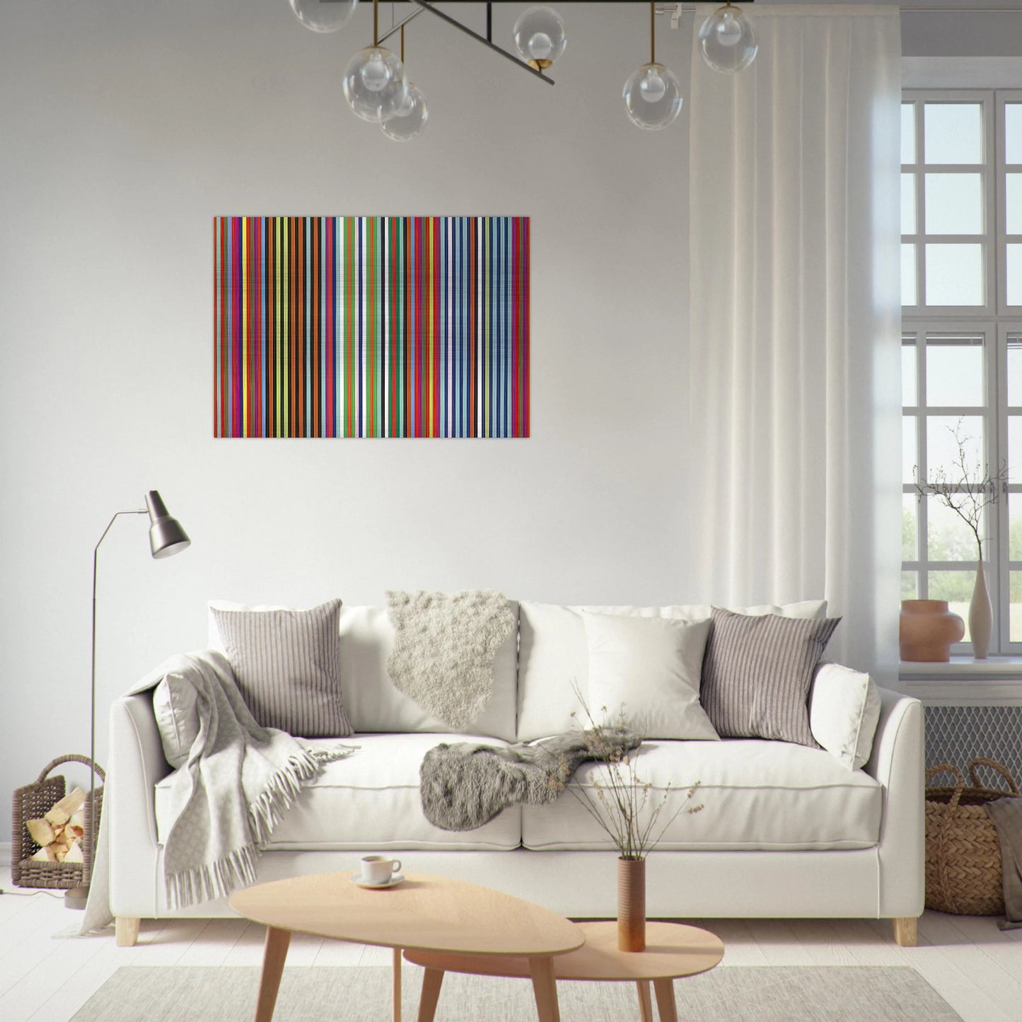 Flamingo - 1965 - Gene Davis Brushed Aluminum Print - 70x100 cm / 28x40 inches | Gene Davis Aluminum Print | Gene Davis Prints