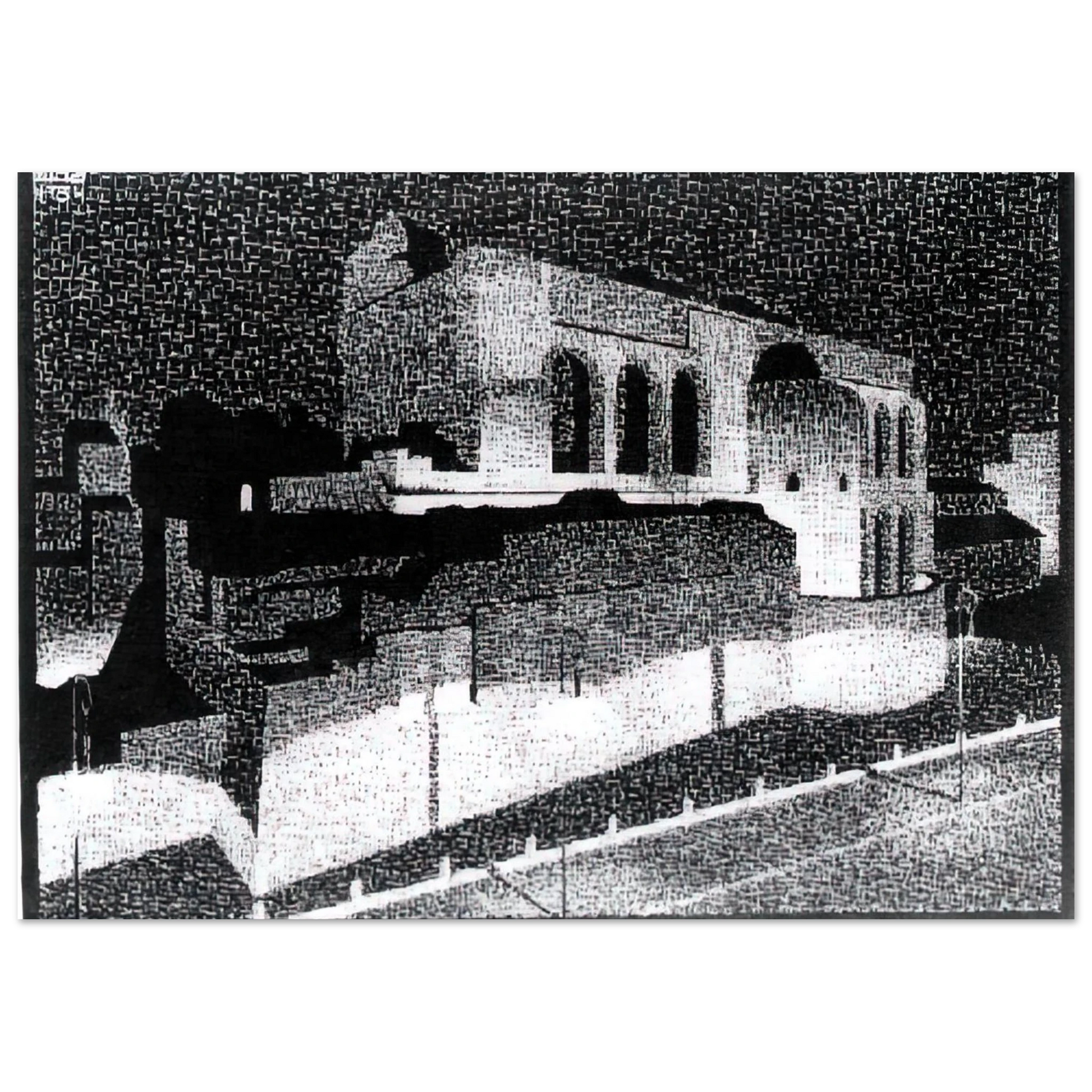 MC Escher - NOCTURNAL ROME BASILICA OF CONSTANTINE Wall Art - 30x40 cm / 12x16 inches - Fine Art Poster - -