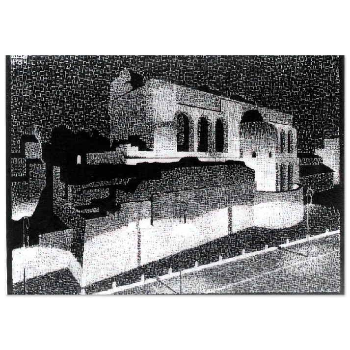 MC Escher - NOCTURNAL ROME BASILICA OF CONSTANTINE Wall Art - 30x40 cm / 12x16 inches - Fine Art Poster - -