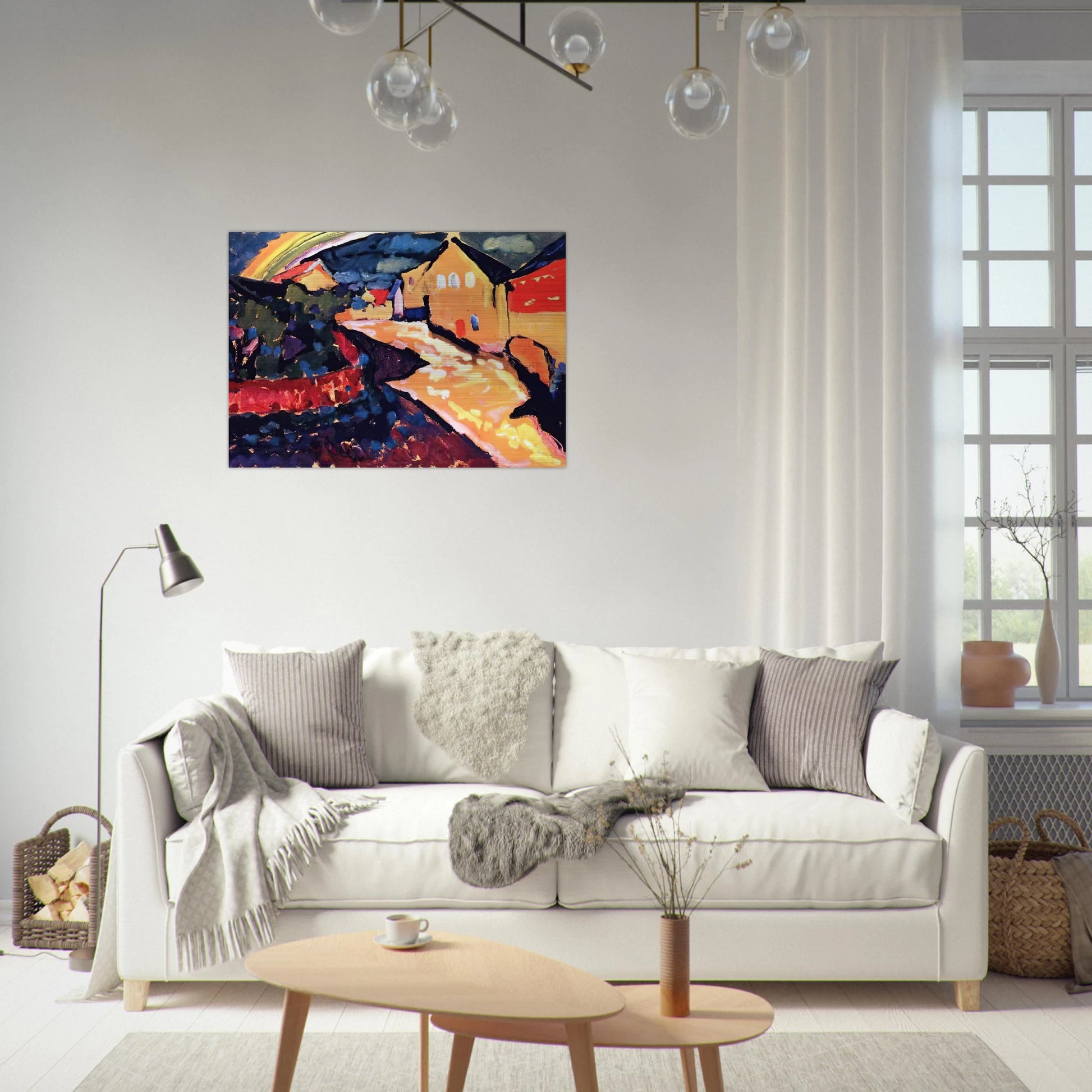 MURNAU WITH RAINBOW 1909 - Wassily Kandinsky Brushed Aluminum Print - 70x100 cm / 28x40 inches | Wassily Kandinsky Aluminum Print | Wassily Kandinsky Prints