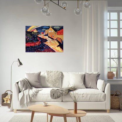 MURNAU WITH RAINBOW 1909 - Wassily Kandinsky Brushed Aluminum Print - 70x100 cm / 28x40 inches | Wassily Kandinsky Aluminum Print | Wassily Kandinsky Prints