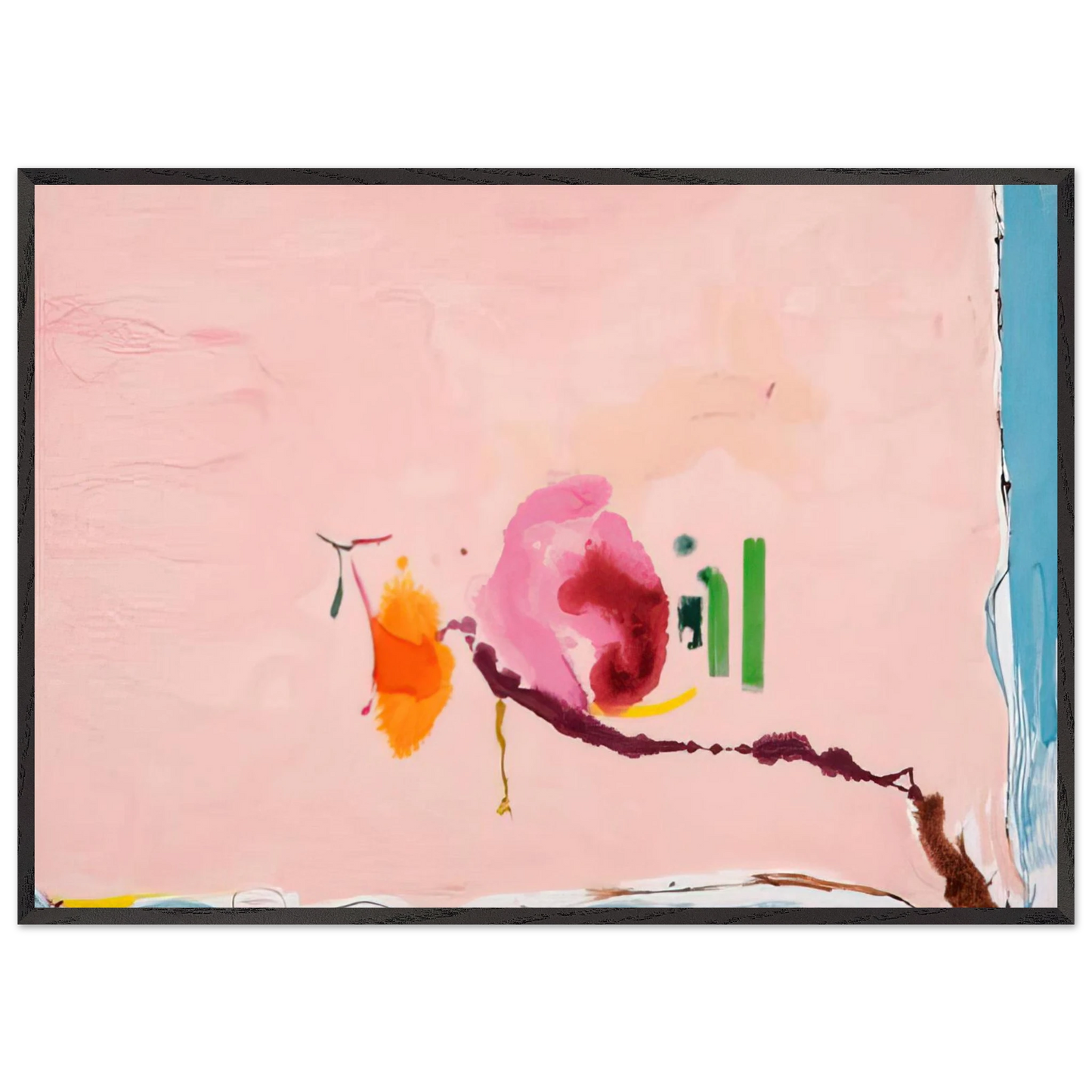 Helen Frankenthaler - Flirt - 1995 Wall art - 45x60 cm / 18x24 inches - Premium Wooden Framed Poster With Fine Art Paper - White frame