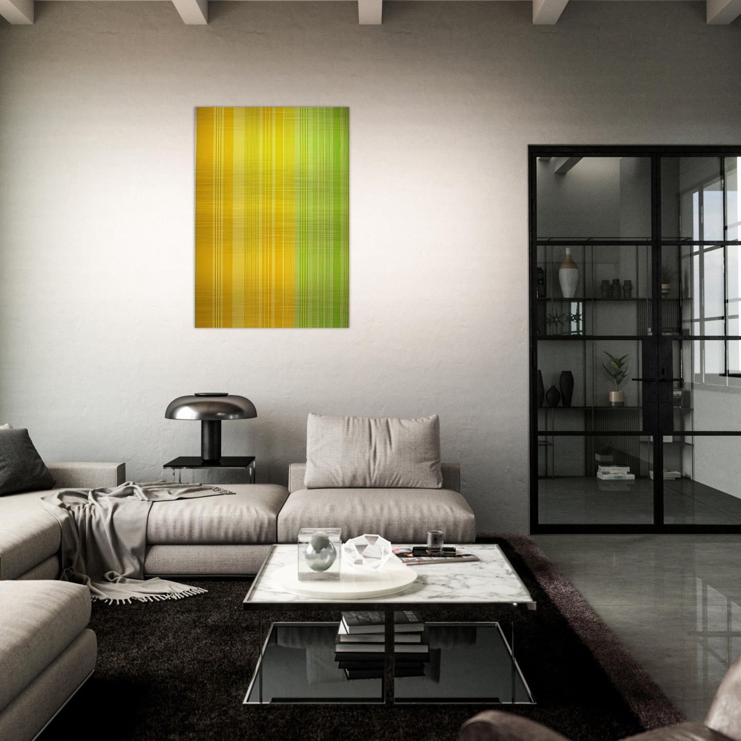 Lime-Lemon - 1970 - Gene Davis Brushed Aluminum Print - 70x100 cm / 28x40 inches | Gene Davis Aluminum Print | Gene Davis Prints