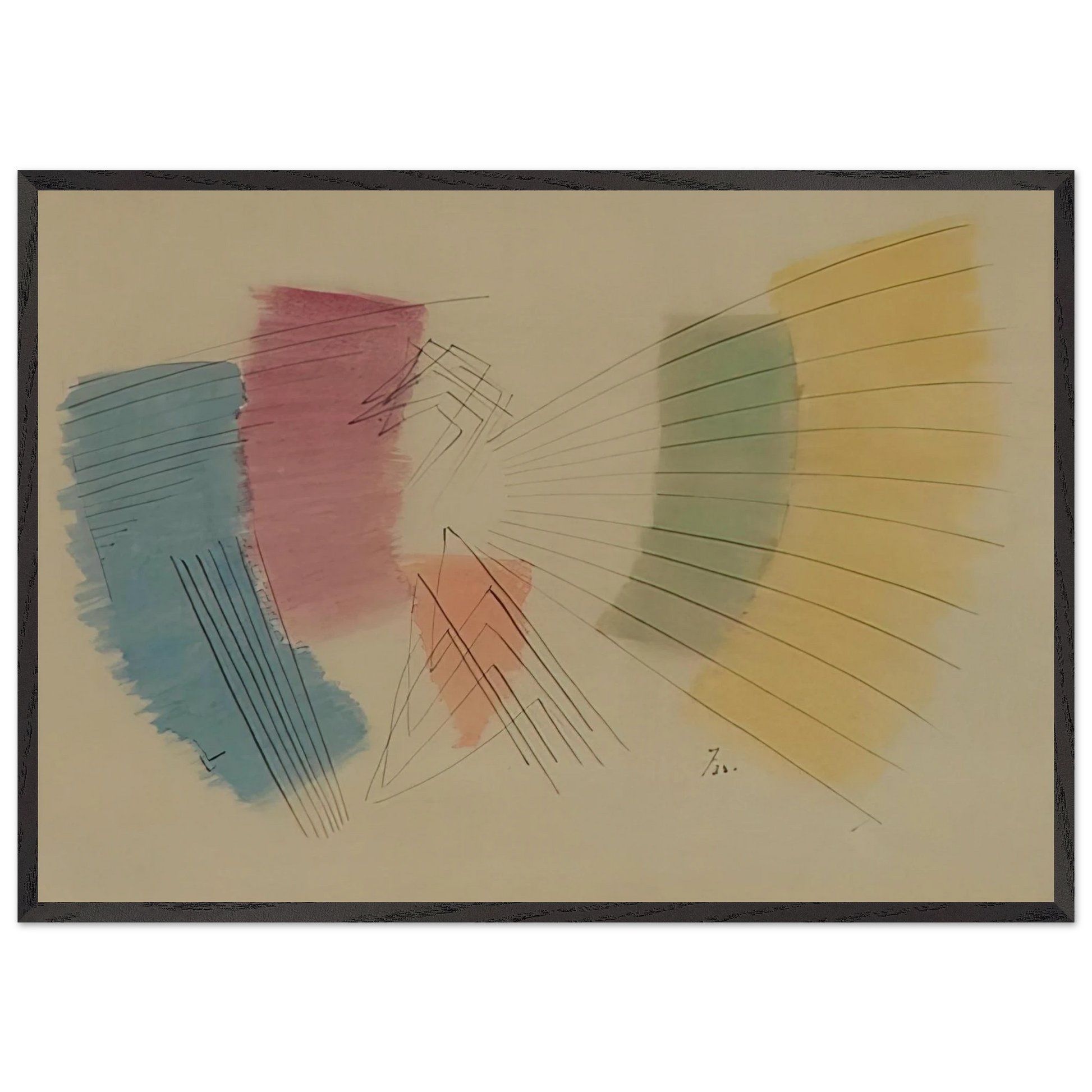 Untitled - 1933 - John Ferren Framed Art Print – Black Wooden Frame - Default Title - -Framed Art Print