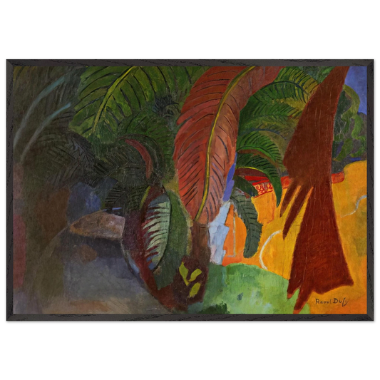 PALM TREES AT MARTIGUES HOMAGE TO GAUGUIN 1910 - Raoul Dufy Framed Art Print – Black Wooden Frame - Default Title - -Framed Art Print