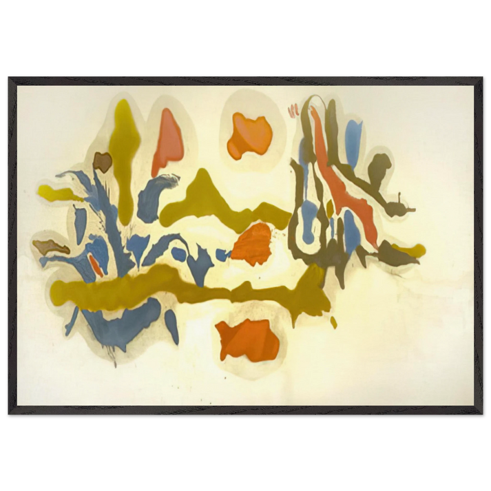 Seascape with Dunes - 1962 - Helen Frankenthaler 70x100 cm / 28x40 inches Framed Art Print – Black Wooden Frame