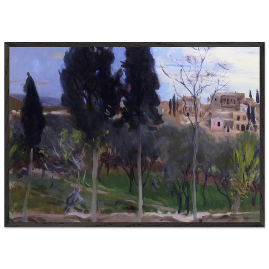 Mediterranean Landscape N1 - John Singer Sargent Framed Art Print – Black Wooden Frame - Default Title - -Framed Art Print