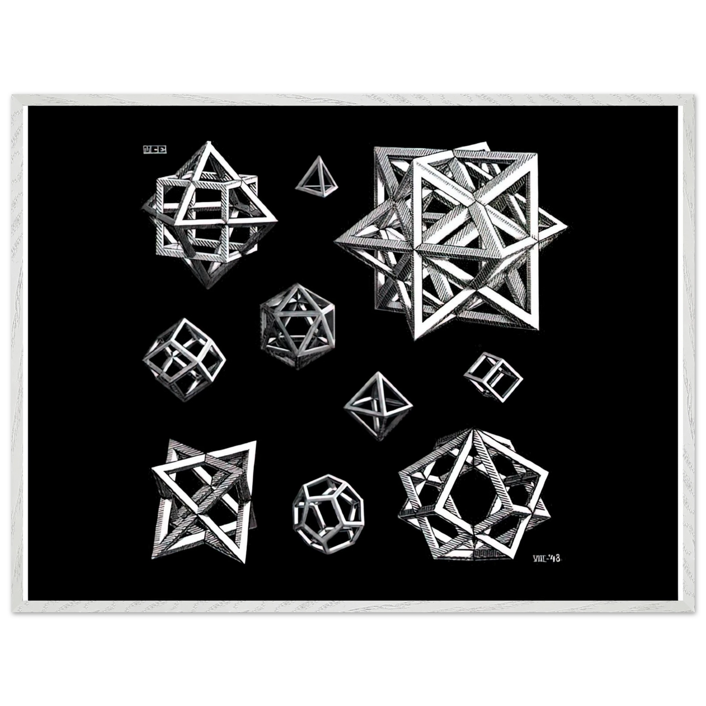 MC Escher - STUDY FOR STARS Wall Art - 60x80 cm / 24x32 inches - Fine Art Poster - -