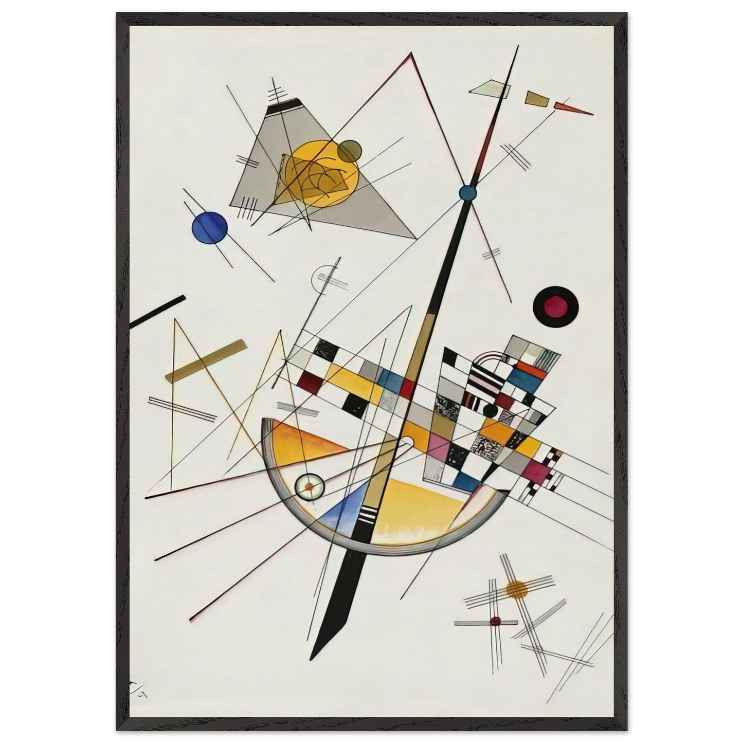 DELICATE TENSION NO 85 1923 - Wassily Kandinsky 70x100 cm / 28x40 inches Framed Art Print – Black Wooden Frame
