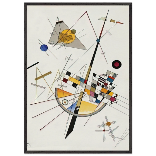 DELICATE TENSION NO 85 1923 - Wassily Kandinsky 70x100 cm / 28x40 inches Framed Art Print – Black Wooden Frame