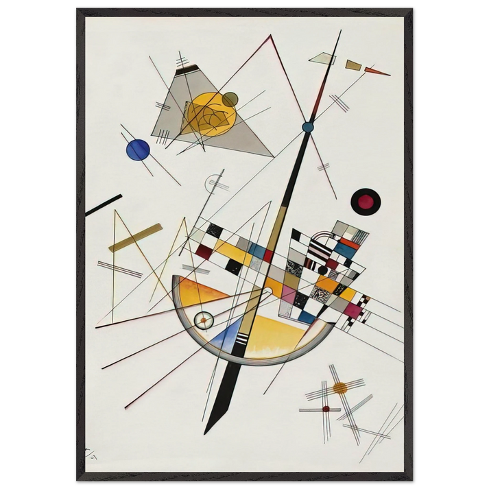 DELICATE TENSION NO 85 1923 - Wassily Kandinsky 70x100 cm / 28x40 inches Framed Art Print – Black Wooden Frame