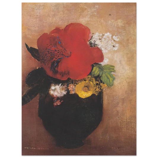 Odilon Redon - THE RED POPPY Fine Art Poster - Default Title