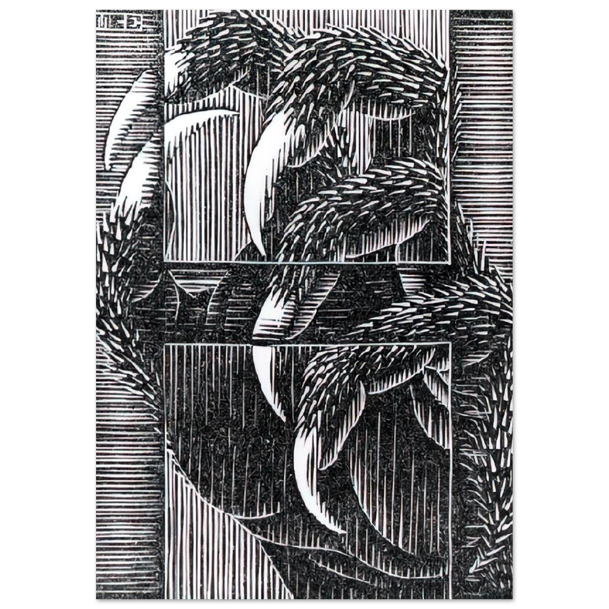 MC Escher - ESCHER (13) Wall Art - 60x80 cm / 24x32 inches - Premium Wooden Framed Poster With Fine Art Paper - Wood frame