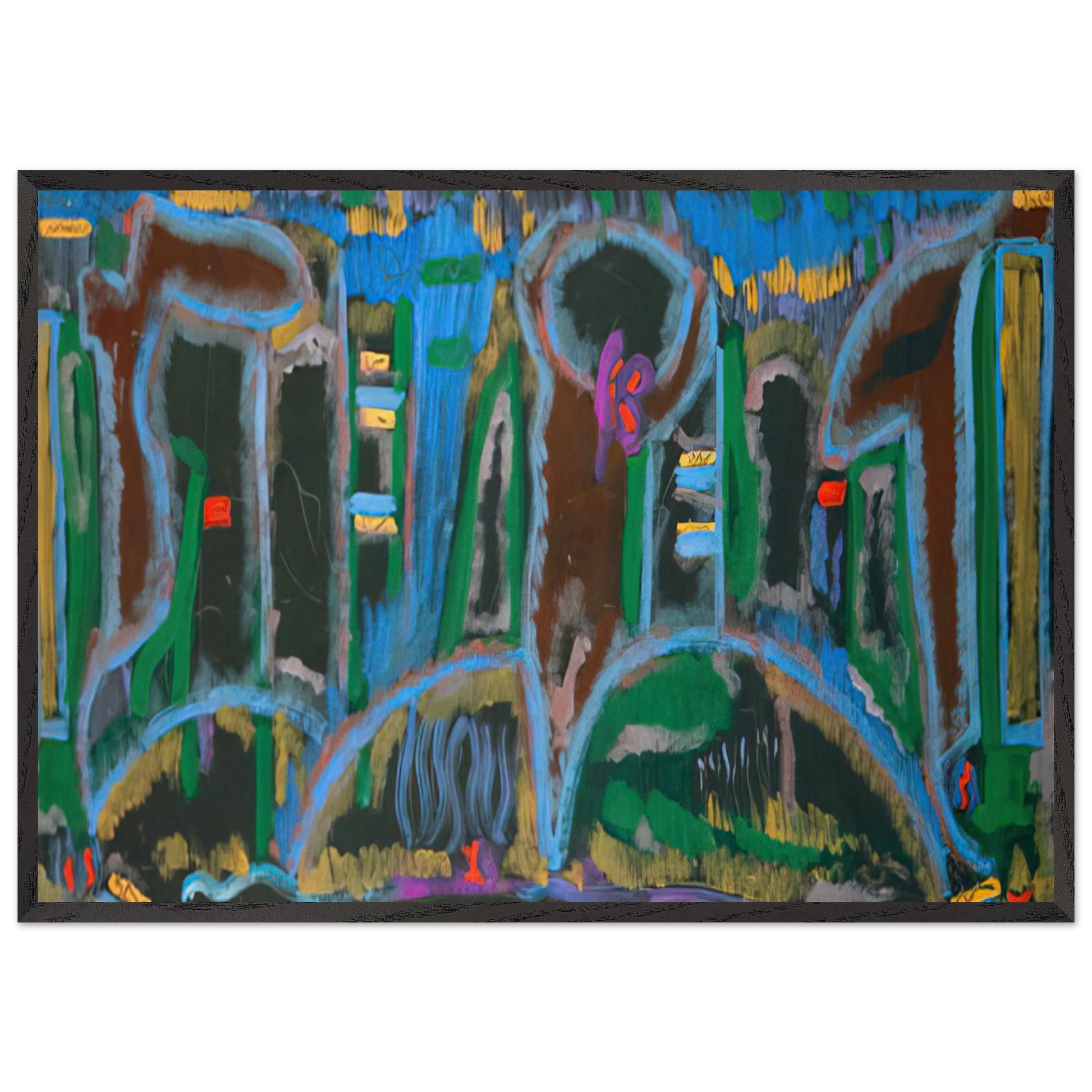 Garden in Saint Denis - 1980 - Betty Parsons Framed Art Print – Black Wooden Frame - Default Title - -Framed Art Print