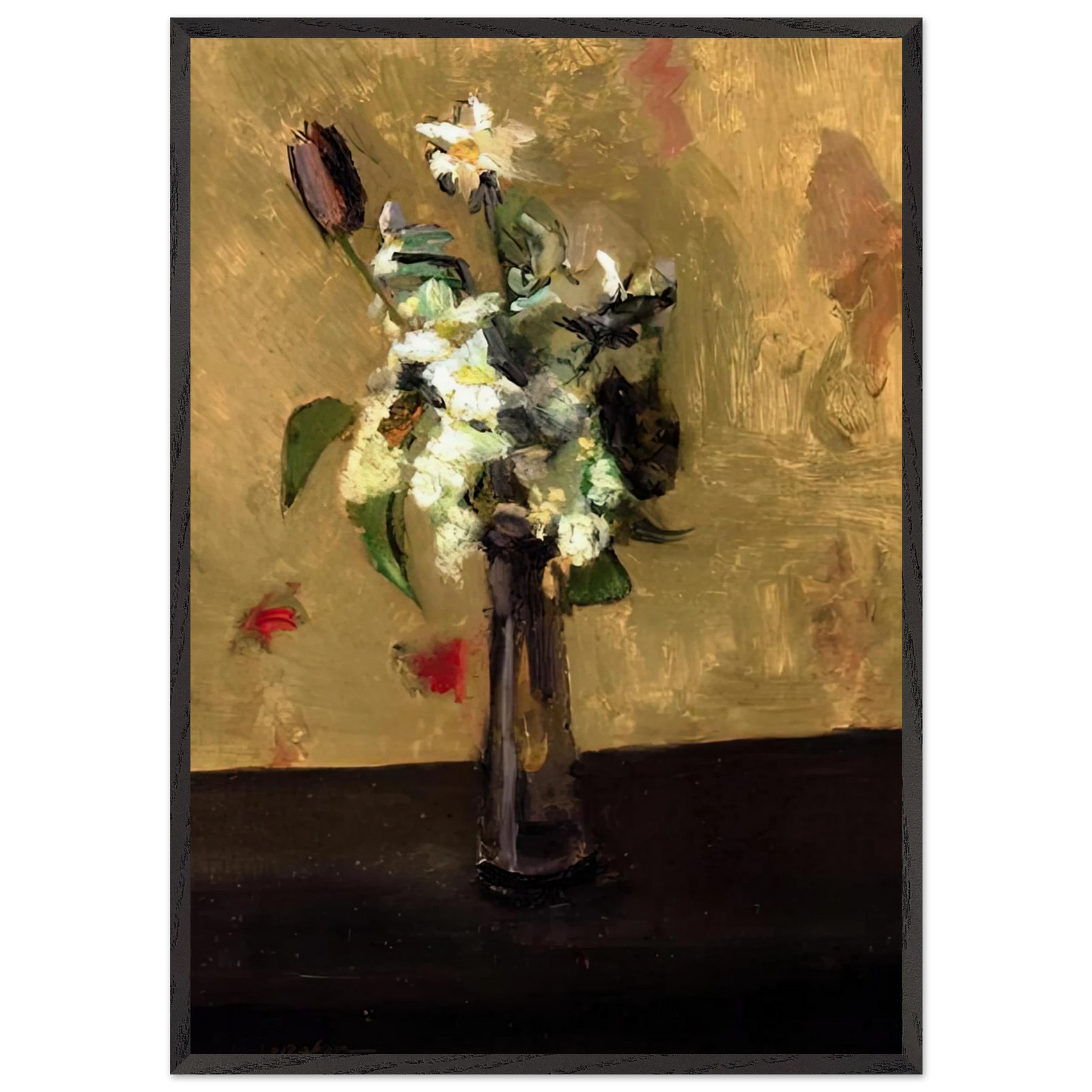 BOUQUET OF FLOWERS IN A CRYSTAL VASE 1902 - Henri Matisse Framed Art Print – Black Wooden Frame - Default Title - -Framed Art Print