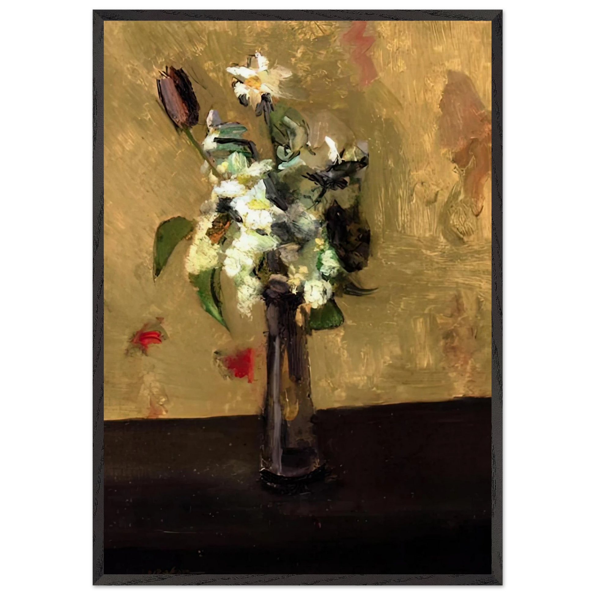 BOUQUET OF FLOWERS IN A CRYSTAL VASE 1902 - Henri Matisse Framed Art Print – Black Wooden Frame - Default Title - -Framed Art Print