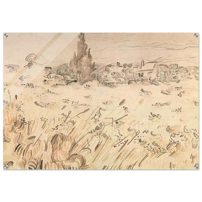 Wheat Field with Cypresses - Vincent van Gogh Acrylic Print - 70x100 cm / 28x40″ inches