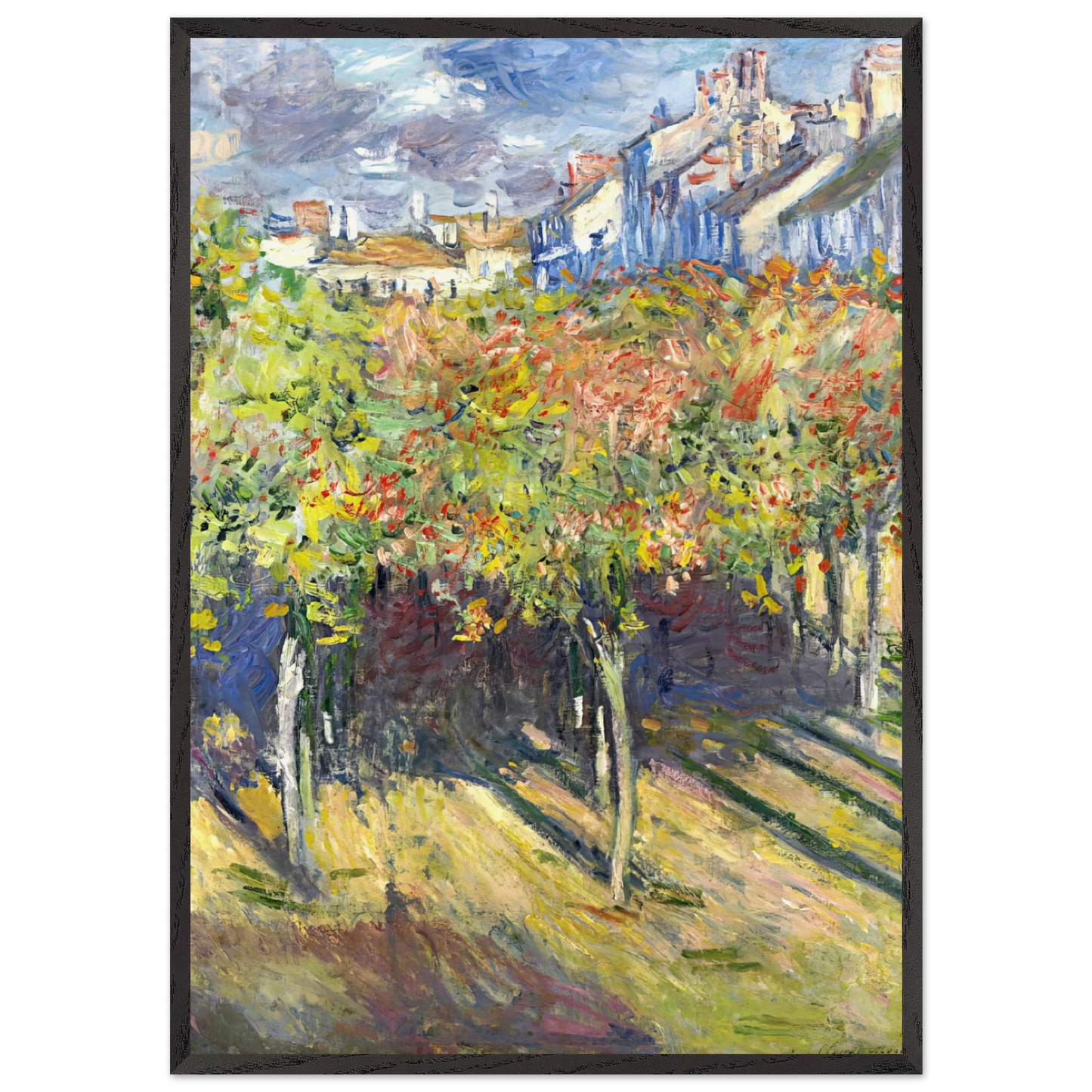 The Lindens of Poissy - claude monet Framed Art Print – Black Wooden Frame - Default Title - -Framed Art Print