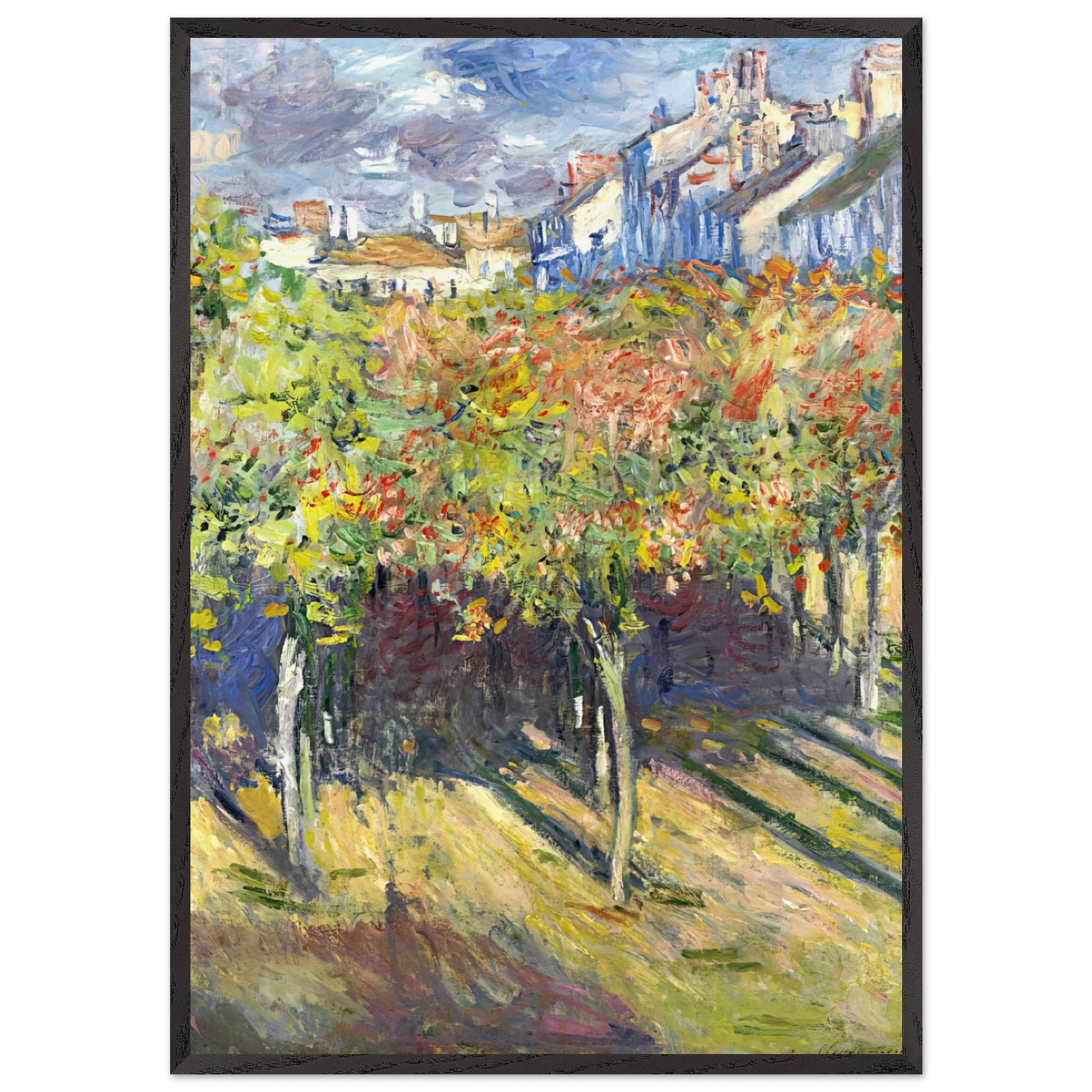 The Lindens of Poissy - claude monet Framed Art Print – Black Wooden Frame - Default Title - -Framed Art Print