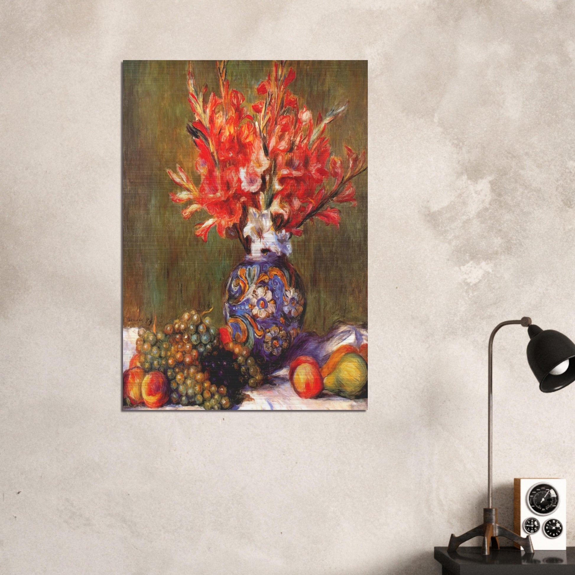 Still Life Flowers and Fruit - Pierre-Auguste Renoir Brushed Aluminum Print - 70x100 cm / 28x40 inches | Pierre-Auguste Renoir Aluminum Print | Pierre-Auguste Renoir Prints