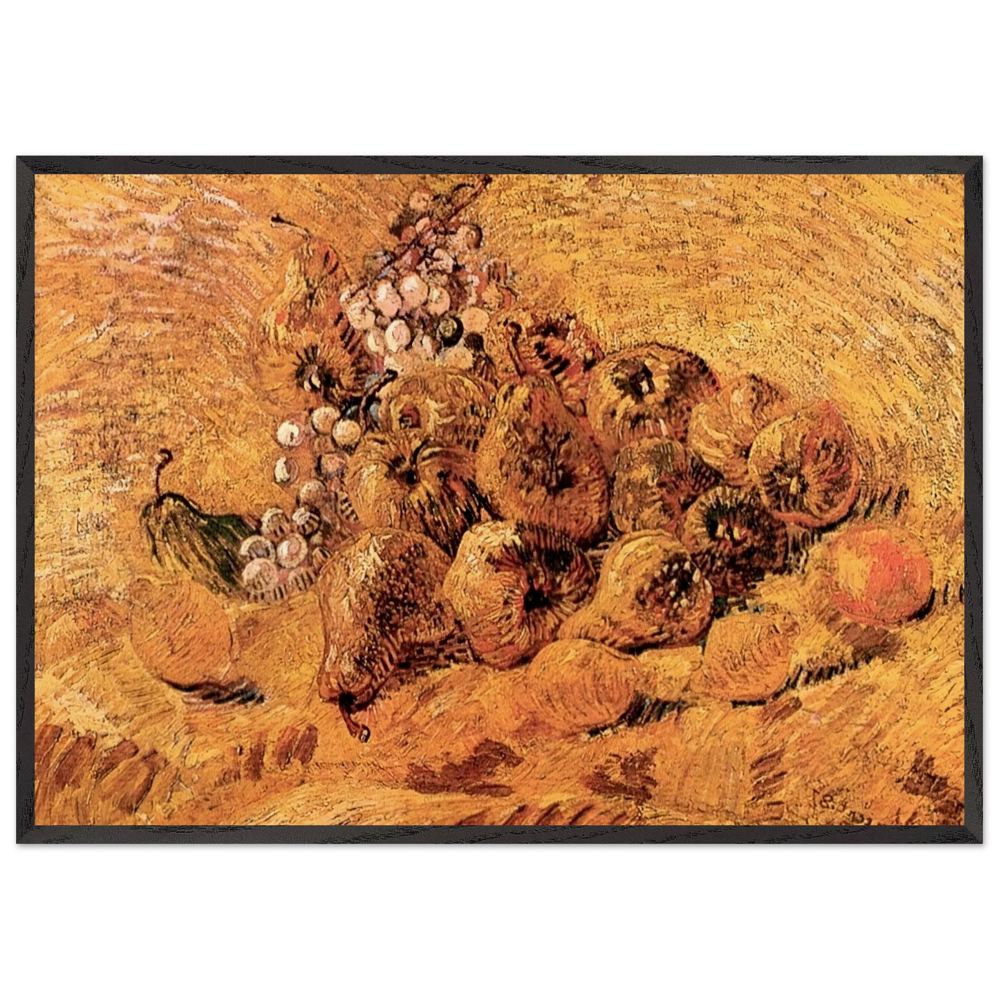 Still Life with Grapes Pears and Lemons - Vincent van Gogh Framed Art Print – Black Wooden Frame - Default Title - -Framed Art Print