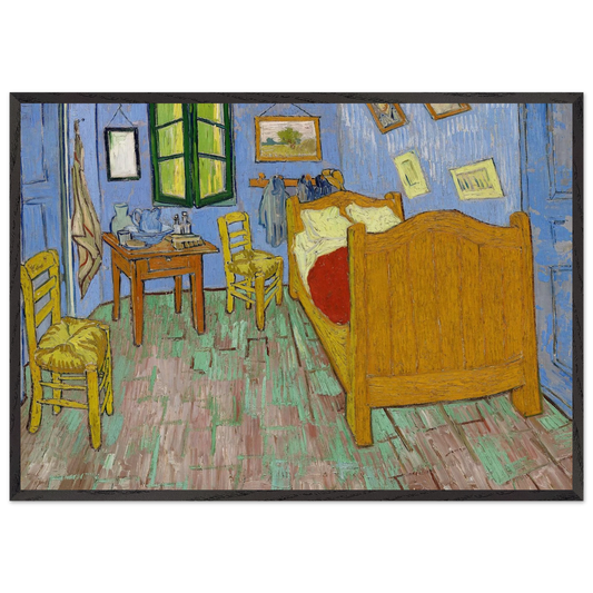 Vincents Bedroom in Arles - Vincent van Gogh 70x100 cm / 28x40 inches Framed Art Print – Black Wooden Frame