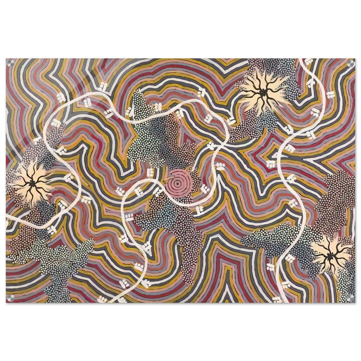 Possum Dreaming - 1996 - Clifford Possum Tjapaltjarri Acrylic Print - 70x100 cm / 28x40″ inches
