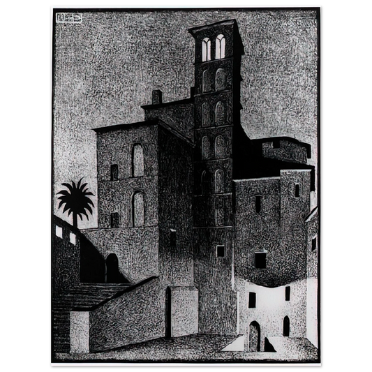MC Escher - SS GIOVANNI ET PAOLO ROME MAY 1936 1936 Wall Art - 21x29.7 cm / 8x12" - Fine Art Poster - -