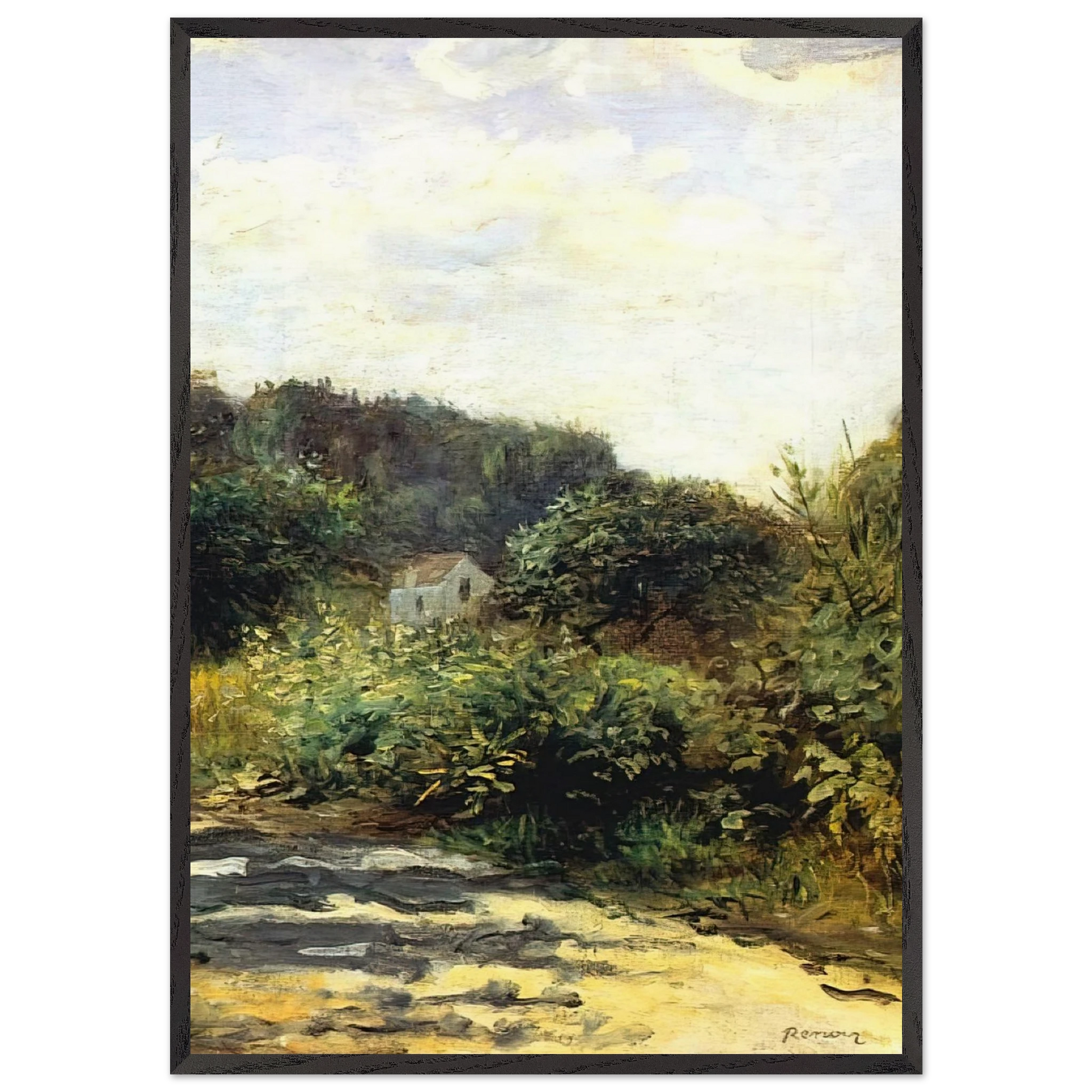 A Road in Louveciennes - Pierre-Auguste Renoir Framed Art Print – Black Wooden Frame - Default Title - -Framed Art Print
