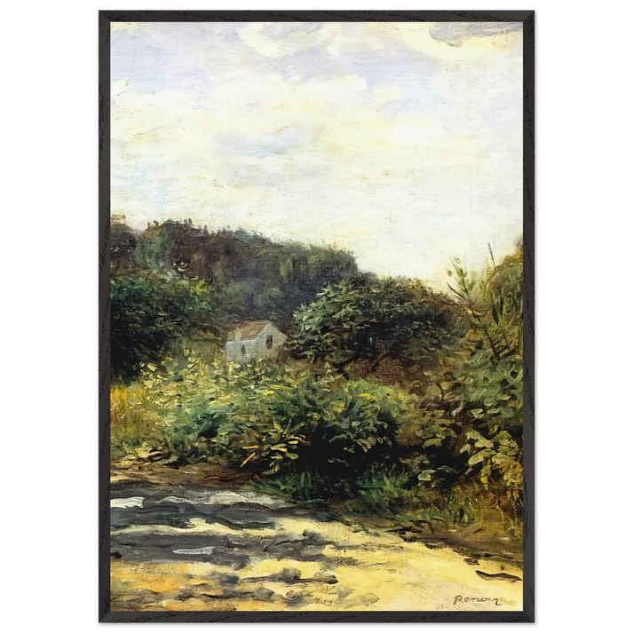 A Road in Louveciennes - Pierre-Auguste Renoir 70x100 cm / 28x40 inches Framed Art Print – Black Wooden Frame