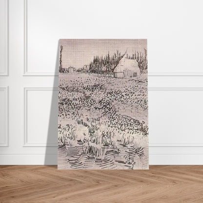 Landscape with Hut in the Camargue - Vincent van Gogh Brushed Aluminum Print - 70x100 cm / 28x40 inches | Vincent van Gogh Aluminum Print | Vincent van Gogh Prints