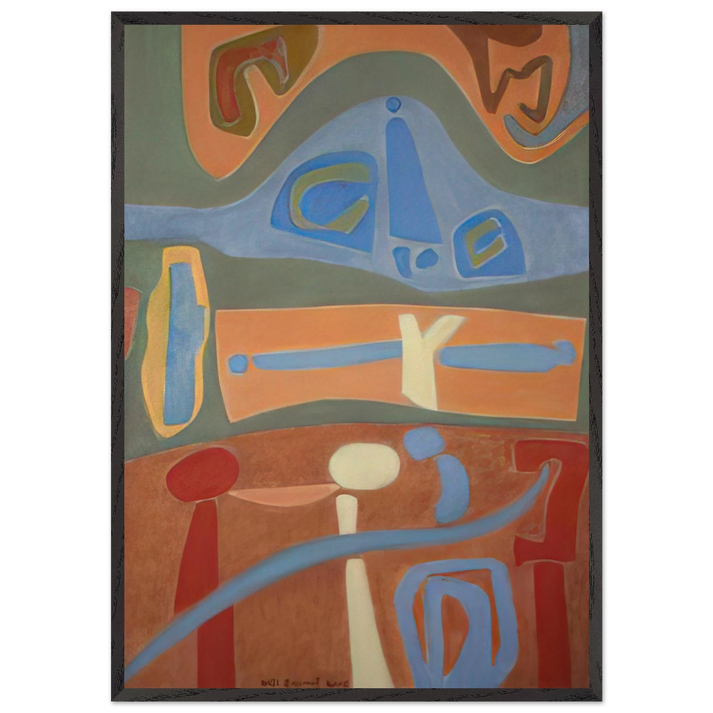 Overview - 2005 United States - Will Barnet 70x100 cm / 28x40 inches Framed Art Print – Black Wooden Frame